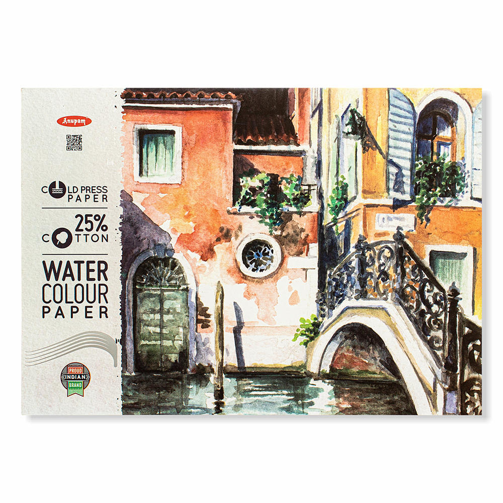 Brustro Artists Watercolour Paper 300 GSM - A4, A5 & A3 | Cold Pressed, Watercolour Pan Set of 25 Colours/Shop now – BrustroShop