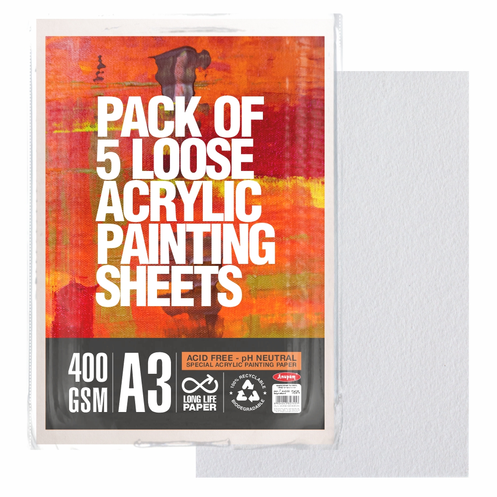 Acrylic Painting Drawing Paper (Loose Sheets) - 400GSM