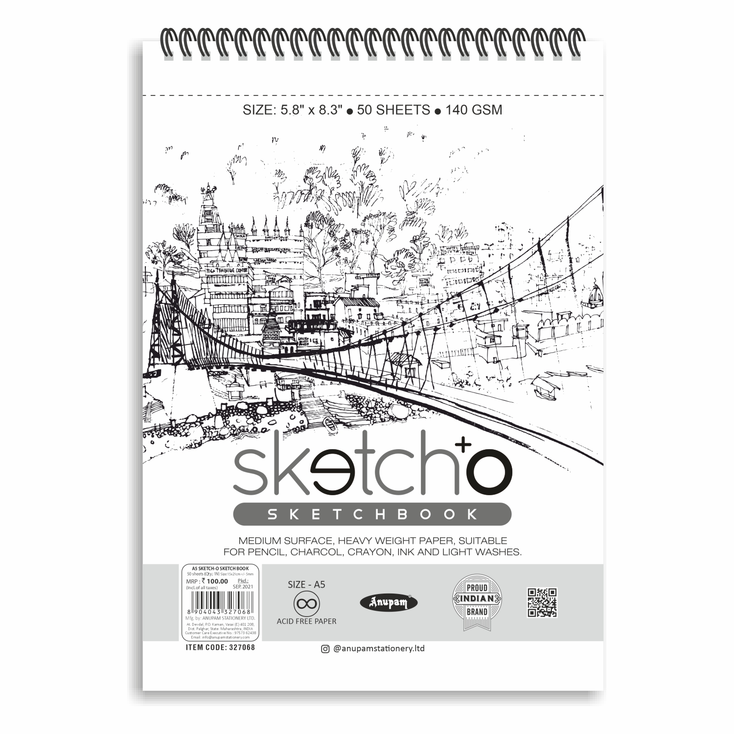 Sketch-O Sketch Drawing Book (Soft Cover) – 140GSM - Anupam Stationery