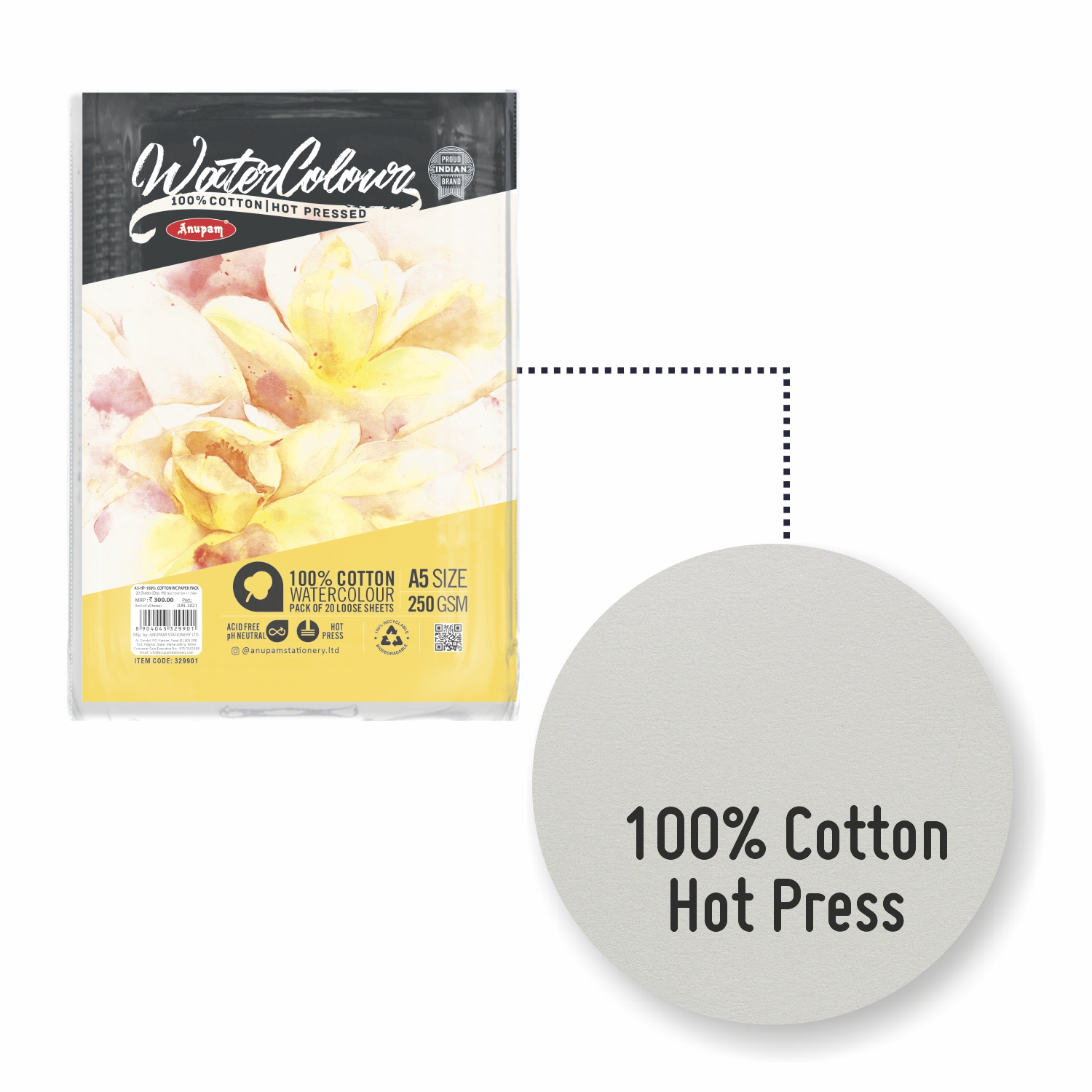 Arto 100% Cotton Watercolor Paper Cut Packs 200gsm - Sitaram Stationers